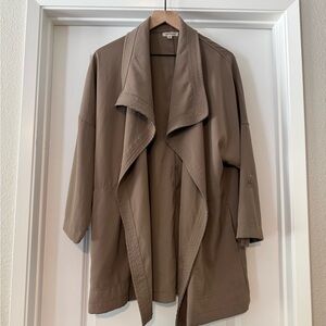 Max Studio Draped Open Front Roll Sleeve Jacket